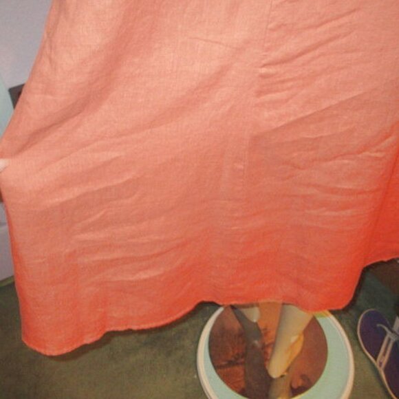 Grae Cove Linen Midi Dress Size XXL 2X Pockets Pleated Short Sleeve Lagenlook - Picture 11 of 13